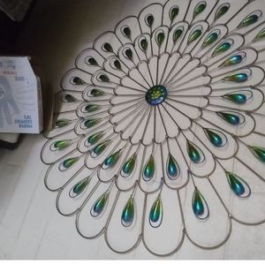 Peacock anodized wall art